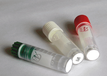Image: Each vial is tagged with a unique RFID identifier. The RFID tag is integrated into the vial – it cannot be removed, or fall off inadvertently (Photo courtesy of Biotillion).